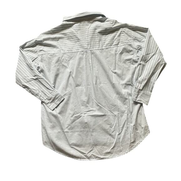 Cotton On Vertical Stripe Blue/White Button-down Oversized Women Sz XS Beach - Picture 3 of 10